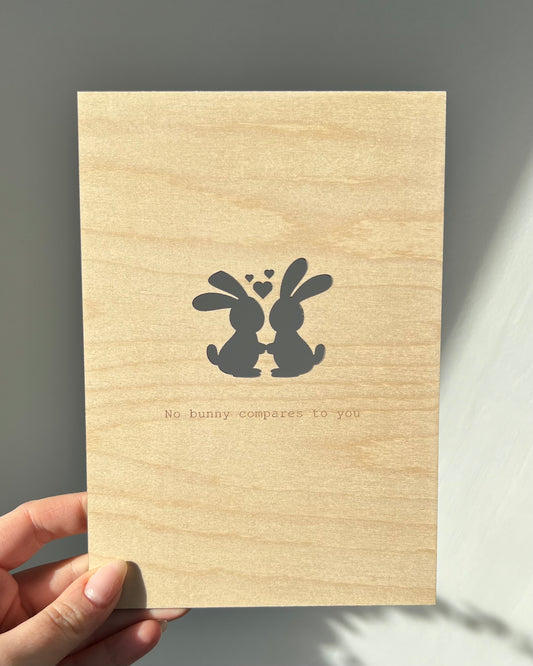 Wooden Bunny Greeting Card