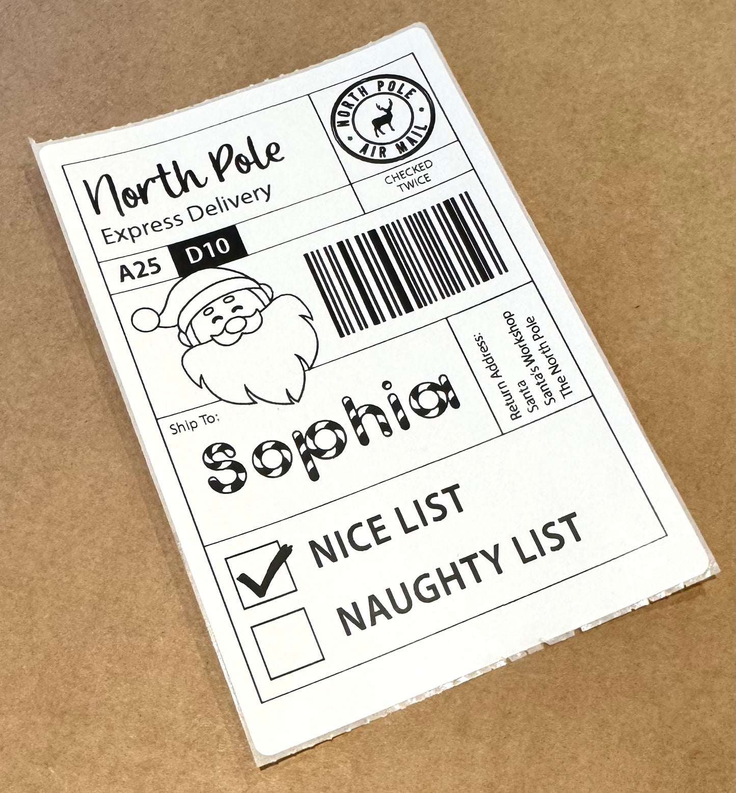 Personalised North Pole Parcel Labels (Pack of 4 Labels)