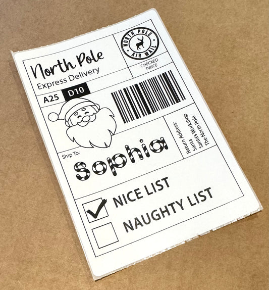 Personalised North Pole Parcel Labels (Pack of 4 Labels)