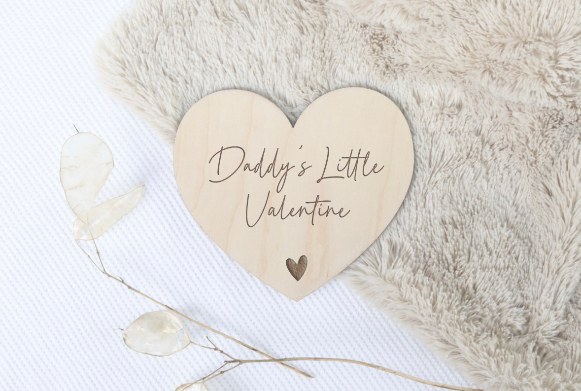 Daddy's Little Valentine Heart Sign