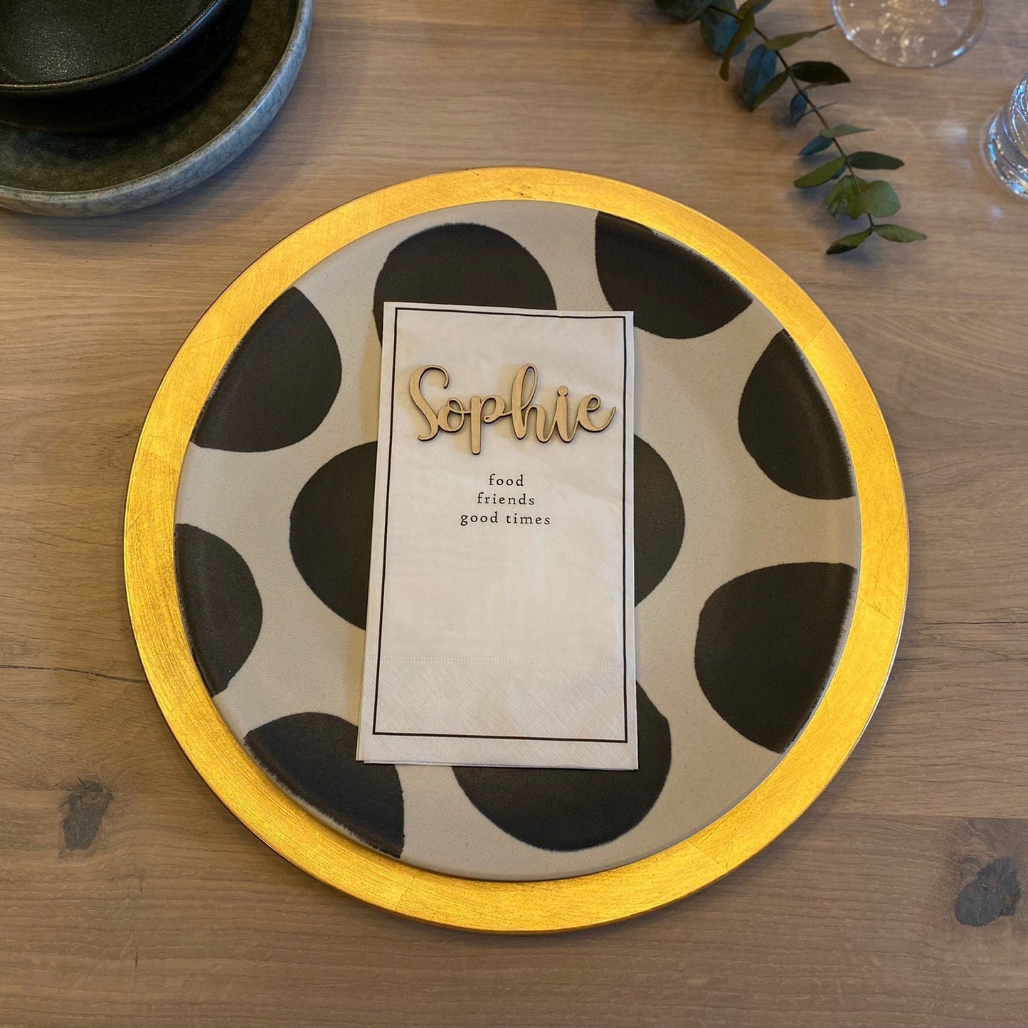 Personalised Laser Cut Wooden Place Setting Name